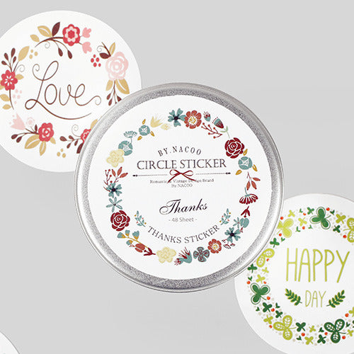 NACOO Circle Sticker Tin 02 Thanks