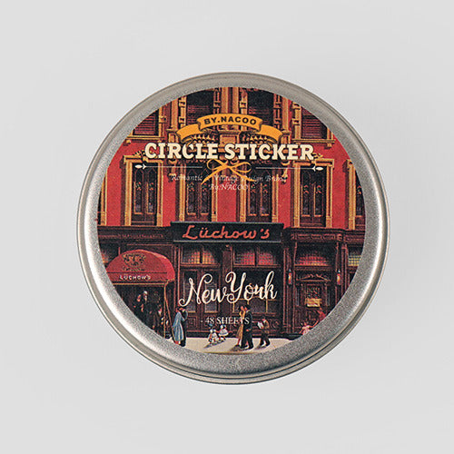 NACOO Circle Sticker Tin 12 NewYork