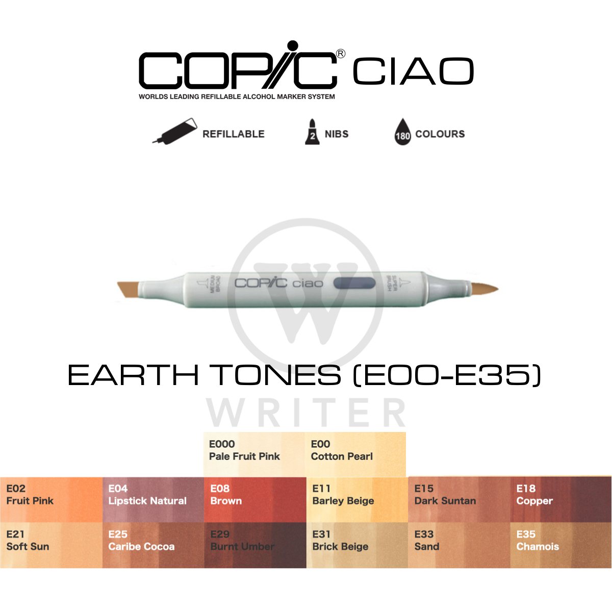 COPIC Ciao Marker EARTH TONES (E00-E35)