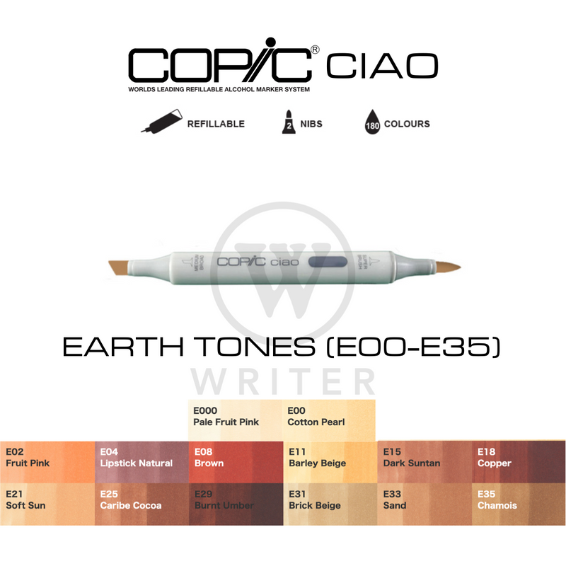 COPIC Ciao Marker EARTH TONES (E00-E35)
