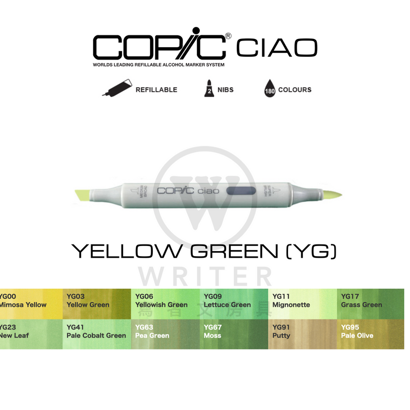 COPIC Ciao Marker YELLOW GREEN (YG00-YG95)