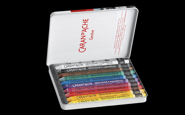 CARAN D'ACHE Neocolor II Water Soluble Metal Box 10 Wax Pastels