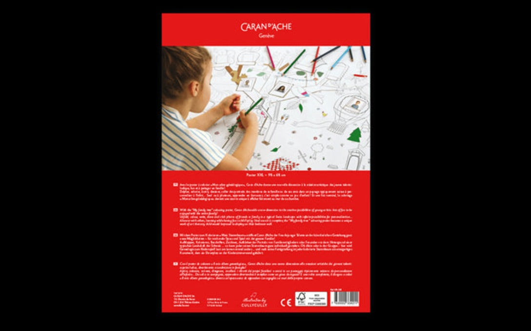 CARAN D'ACHE XXL Family Tree Poster 4 Free Pencils