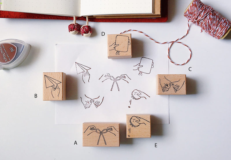 WLEKD Stationery Rubber Stamps - Hand Series 01
