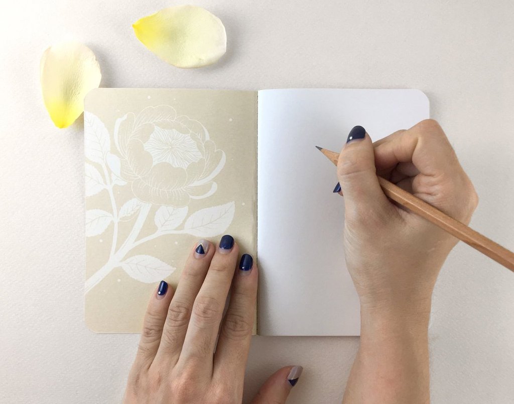 WHIMSY WHIMSICAL Pocket Notebook Copper Foil Rabbit & King Protea