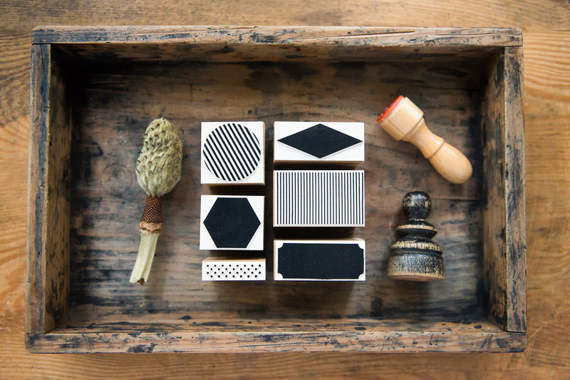 OURS Rubber Stamp Geometric Set