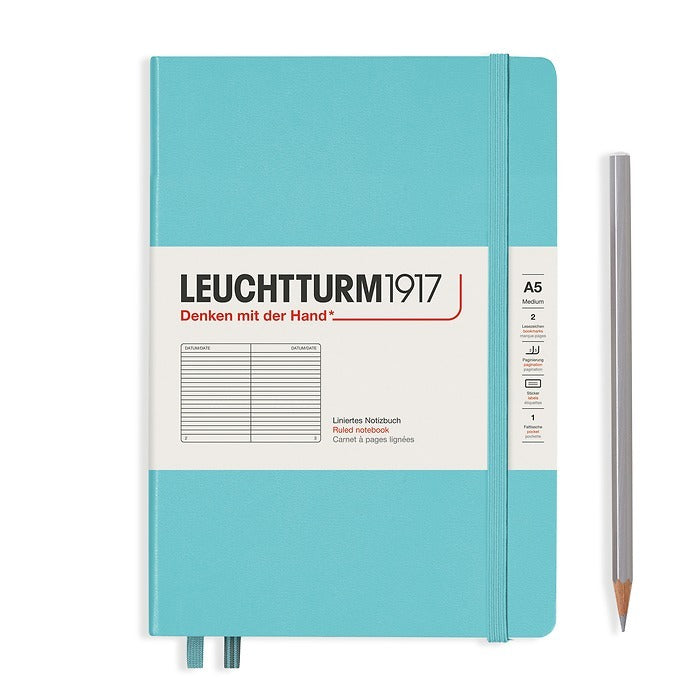 LEUCHTTURM1917 Hardcover A5 Medium Notebook Aquamarine
