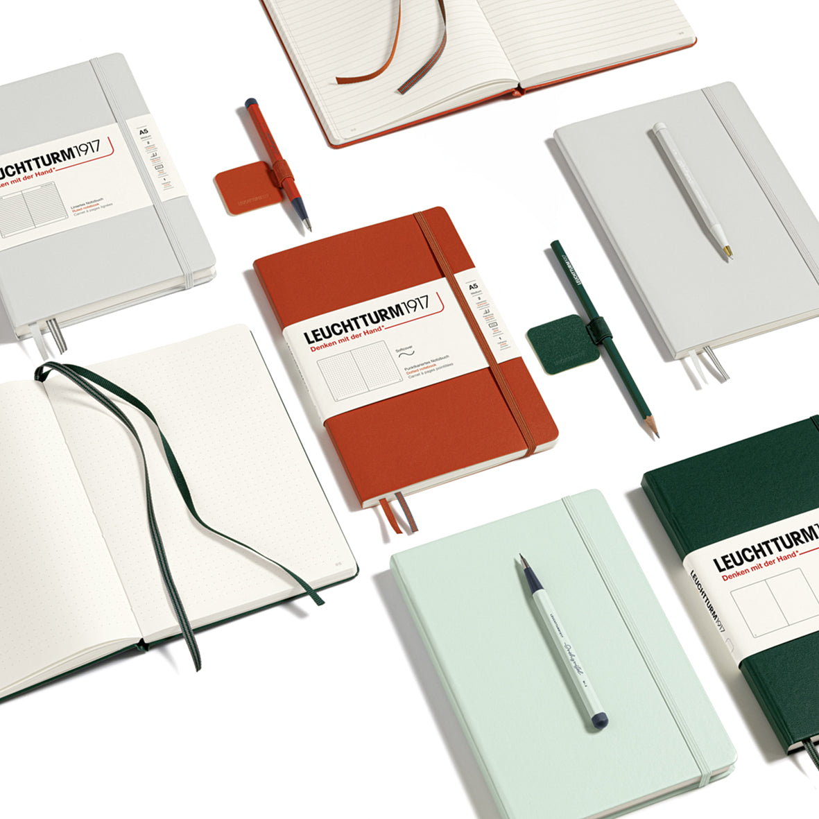 LEUCHTTURM1917 Hardcover A5 Medium Notebook Light Grey Dotted