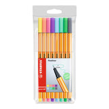 STABILO Point 88 Fineliner Pen 0.4mm 8 Pastel Wallet Set