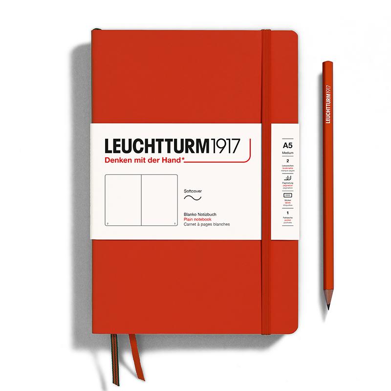 LEUCHTTURM1917 Hardcover A5 Medium Notebook Fox Red Plain