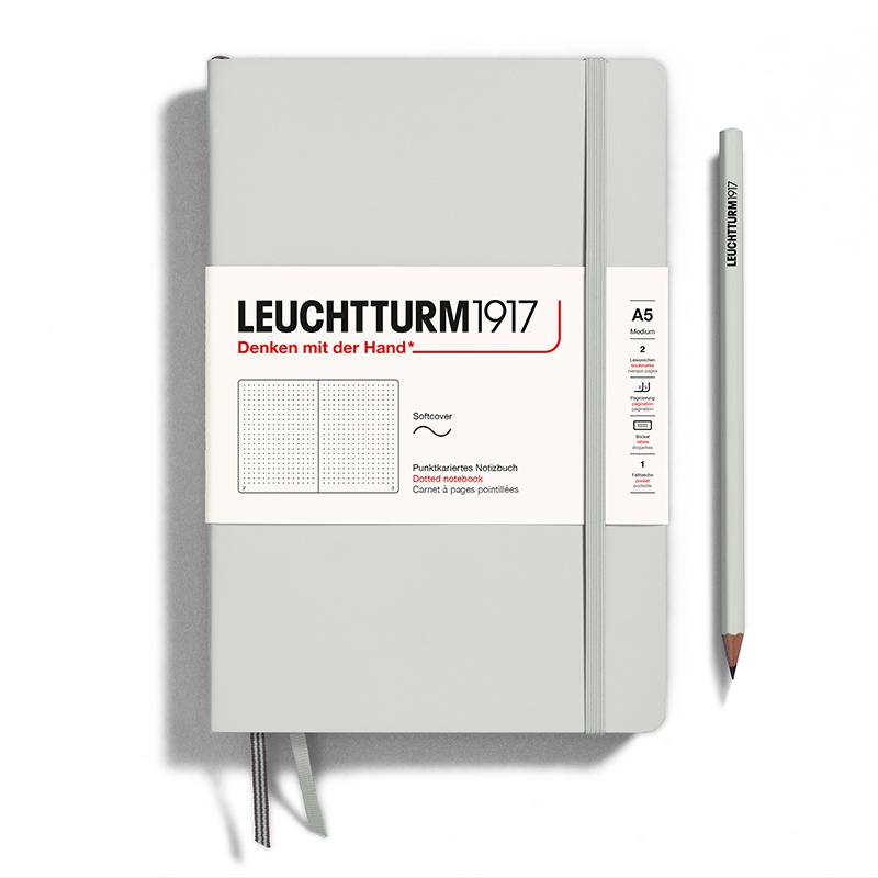 LEUCHTTURM1917 Hardcover A5 Medium Notebook Light Grey Dotted