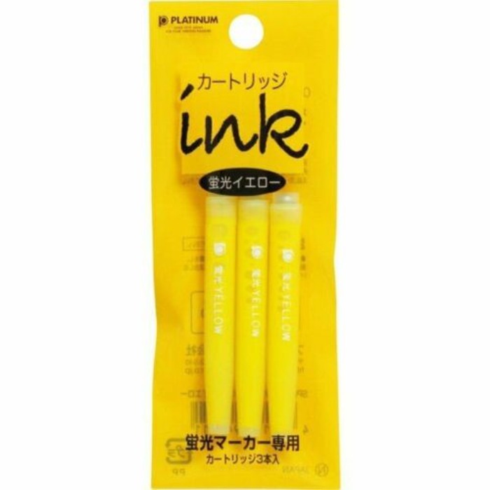 PLATINUM Cartridge Ink for Highlighter Box of 3pcs