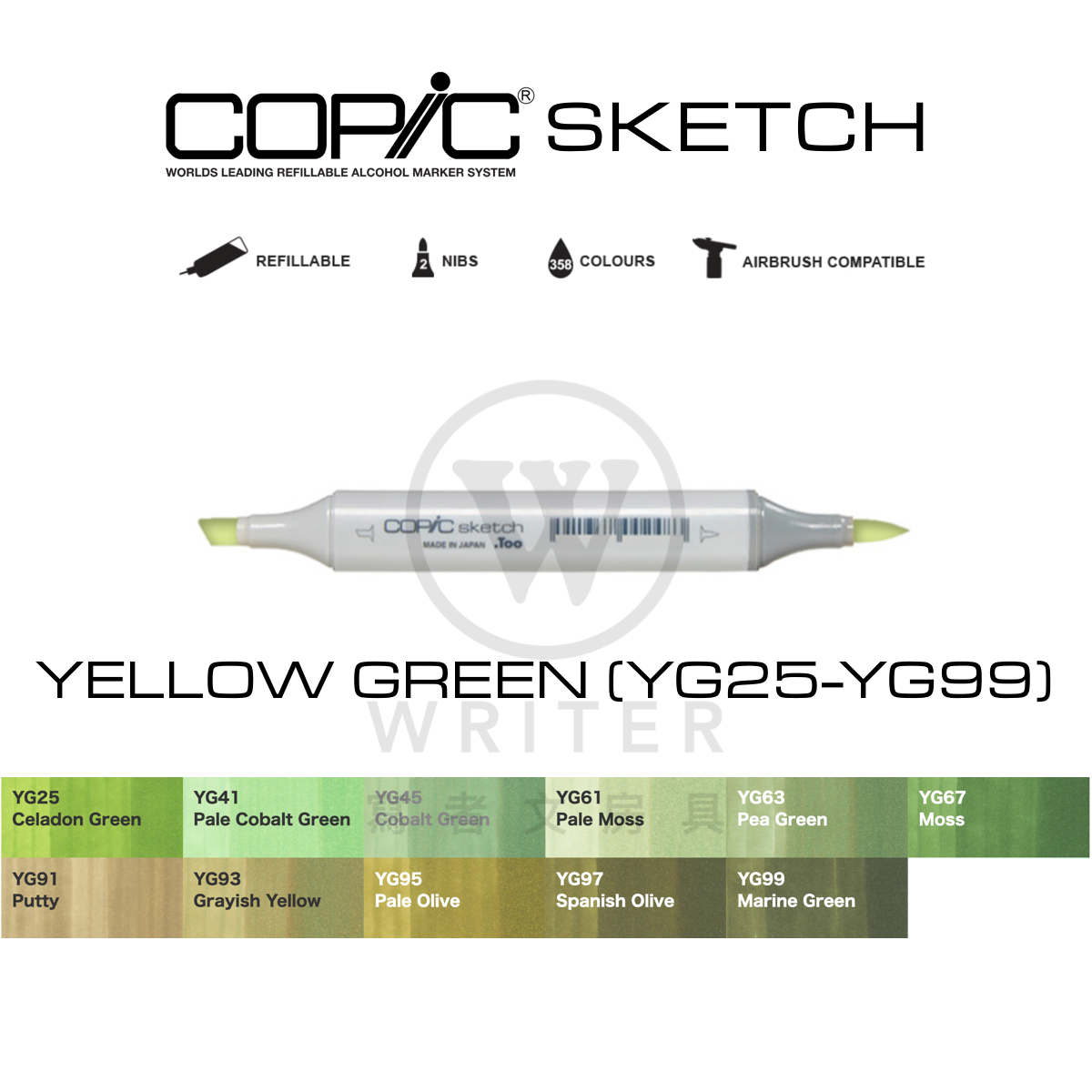 COPIC Sketch Marker YELLOW GREEN (YG25-YG99)