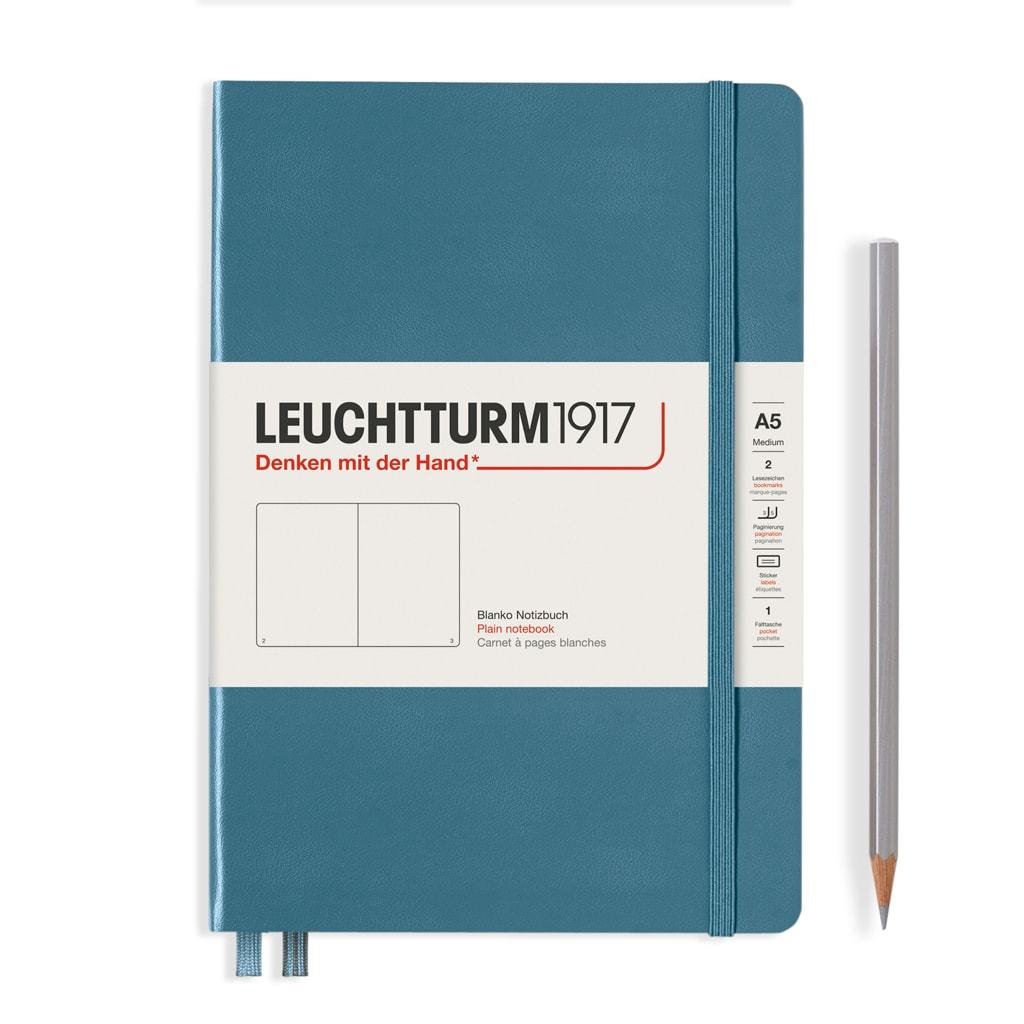 LEUCHTTURM1917 Hardcover A5 Medium Notebook Stone Blue