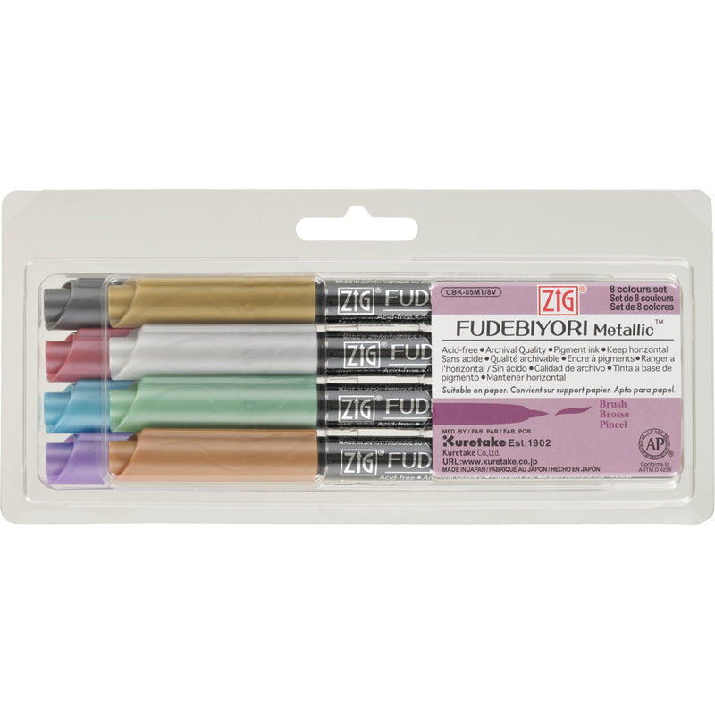 KURETAKE Fudebiyori Metallic 8 Colors Set
