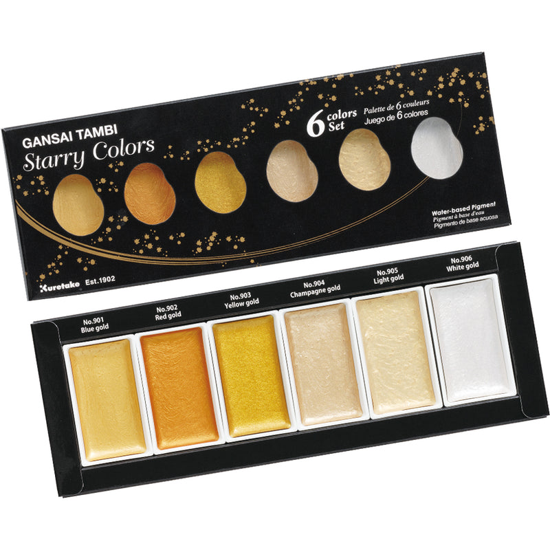 KURETAKE Gansai Tambi Starry 6 Colors Set
