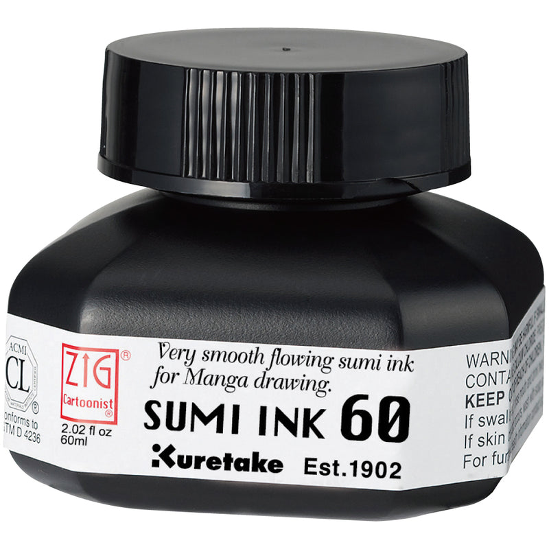 KURETAKE ZIG Cartoonist Ink Bottle Sumi 60ml