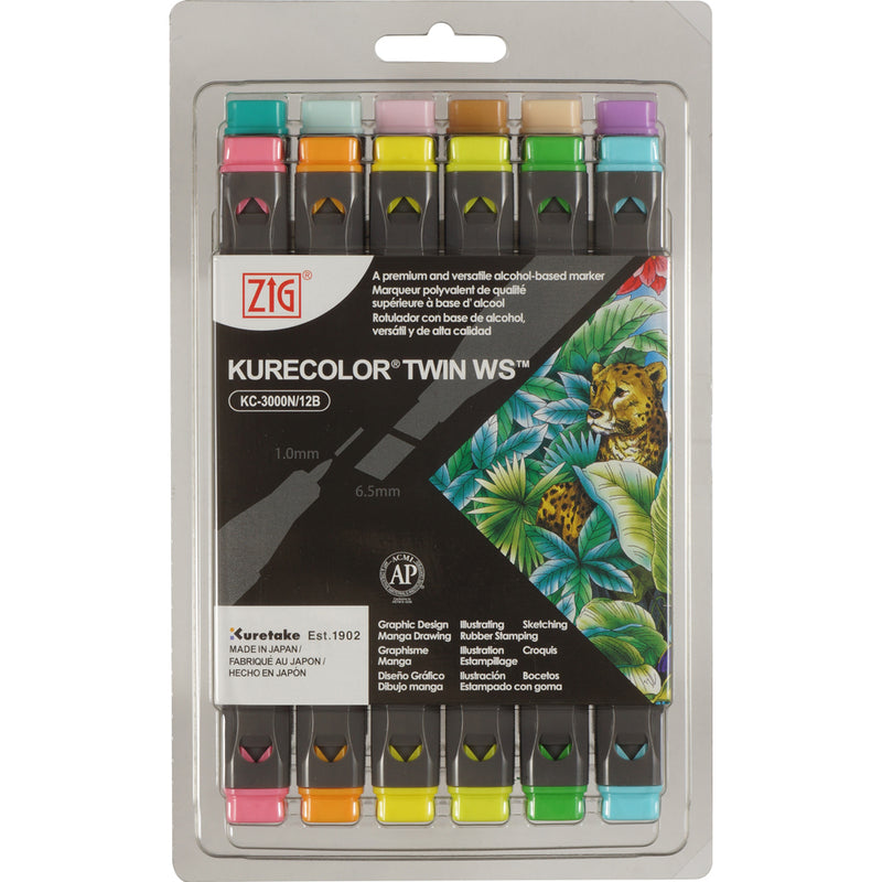 KURETAKE ZIG Kurecolor Twin WS Pale 12 Colors Set