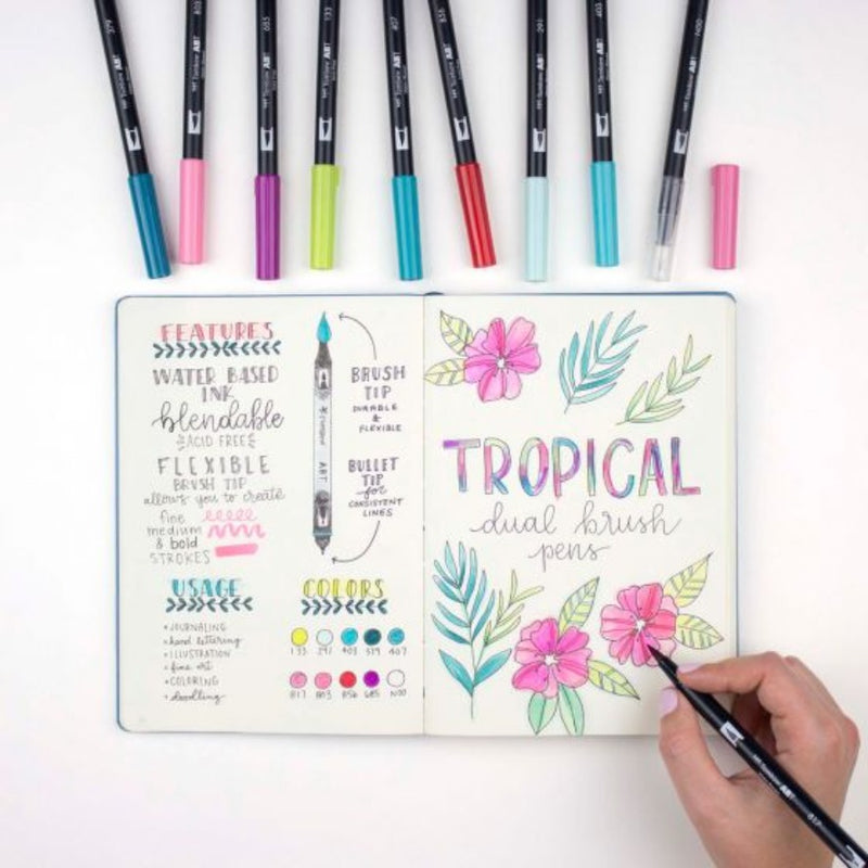 TOMBOW Dual Brush Pen 10Colors Set Tropical