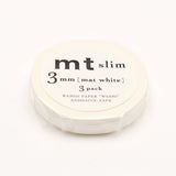 MT Slim 3mm Washi Tape Matte White