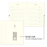 MIDORI 5-Year Diary Gate Mini Red