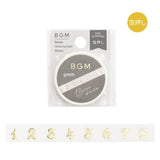 BGM Masking Tape 5mm Gold Numbers