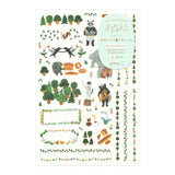 MIDORI Yuru Log Sticker 2 Sheets Forest Animal