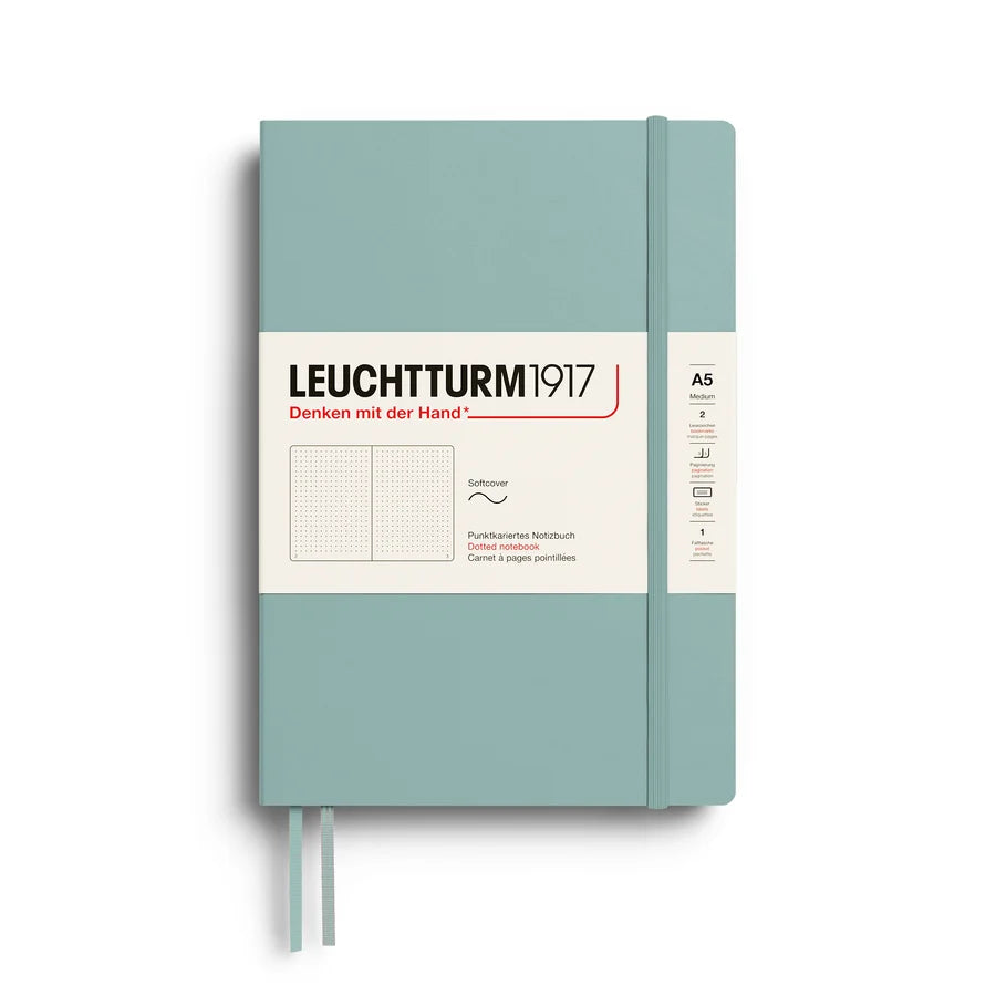 Leuchttum 1917 Notebook Medium (A5), Softcover, 123 numbered pages, Dove, Dotted