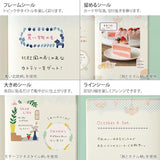 MIDORI Yuru Log Decoration Sticker 2 Sheet Blue Nordic