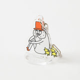 MIDORI OJISAN 30th Anniversary Acrylic Keychain Sit Cross-Legged