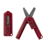 MD XS Compact Scissors Serrated Dark Red