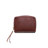 TSL Leather Zip Small Wallet Dark Brown