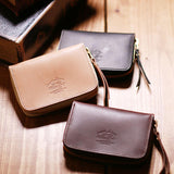 TSL Leather Zip Small Wallet Natural