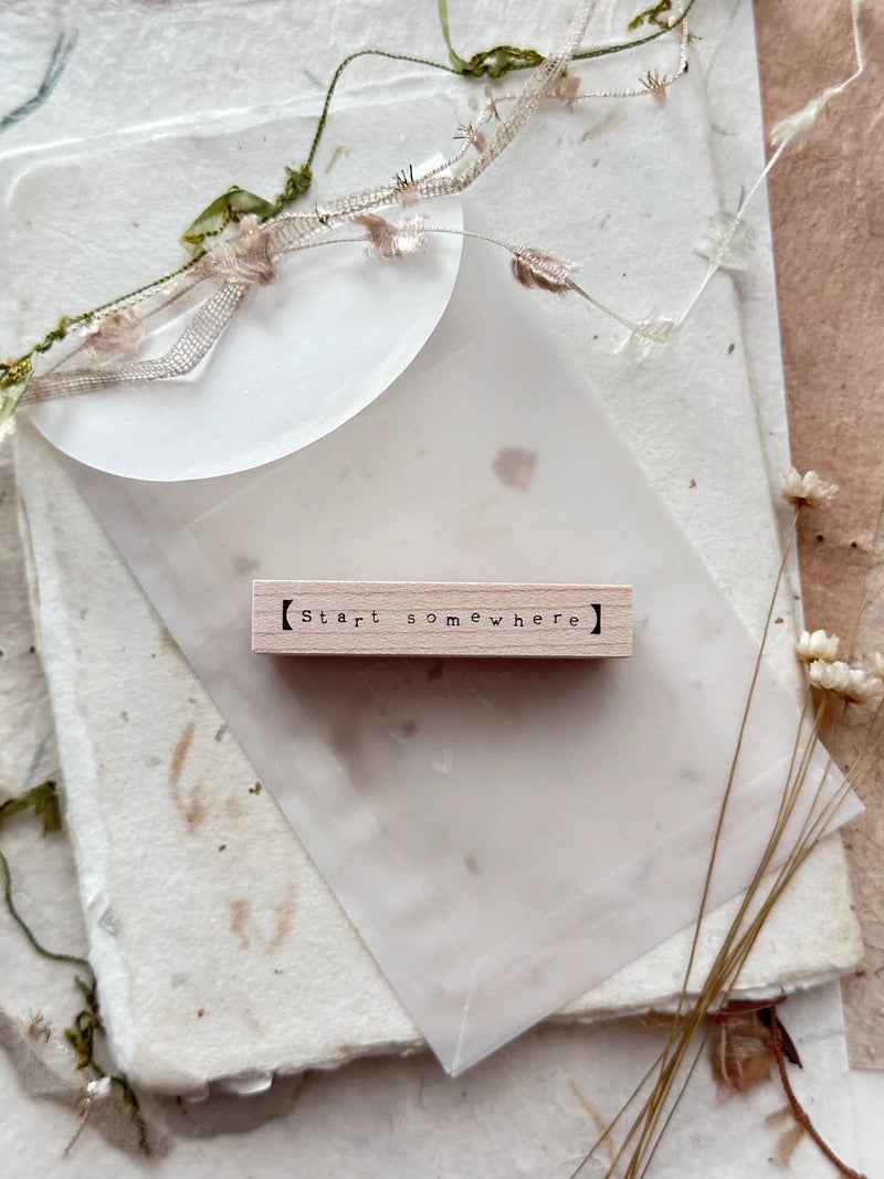 NOVE Simple Words Rubber Stamp Start Somewhere