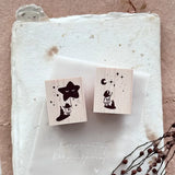 NOVE Little People Rubber Stamp Rabbit & Girl