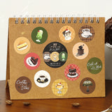 BGM Roll Seal Round Stickers : Cafe a la Mode