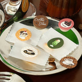 BGM Roll Seal Round Stickers : Cafe a la Mode