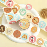 BGM Roll Seal Round Stickers : Fluffy Animals
