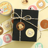 BGM Roll Seal Round Stickers : Fluffy Animals