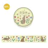 BGM Masking Tape Nordic Forest Flowers and Rabbits