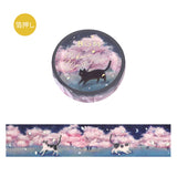 BGM Cherry Blossom Limited Edition Masking Tape: Cat and Flower Lanterns