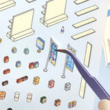 BGM Seat Seal Diorama 2.5D Seal Convenience Store
