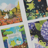 PANDA YOONG Frog & Ducky Waterfall Postcard