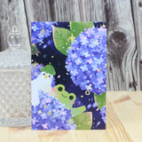 PANDA YOONG Frog & Ducky Purple Hydrangea Flower Postcard
