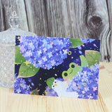PANDA YOONG Frog & Ducky Purple Hydrangea Flower Postcard