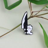 SUPA LUNA Enamel Pin Cat With Knife