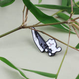 SUPA LUNA Enamel Pin Cat With Knife