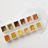 ETCHR Pearlescent Watercolours Golden 12 Half Pan