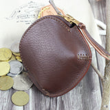 TSL Original Leather Zip Coin Case Dark Brown