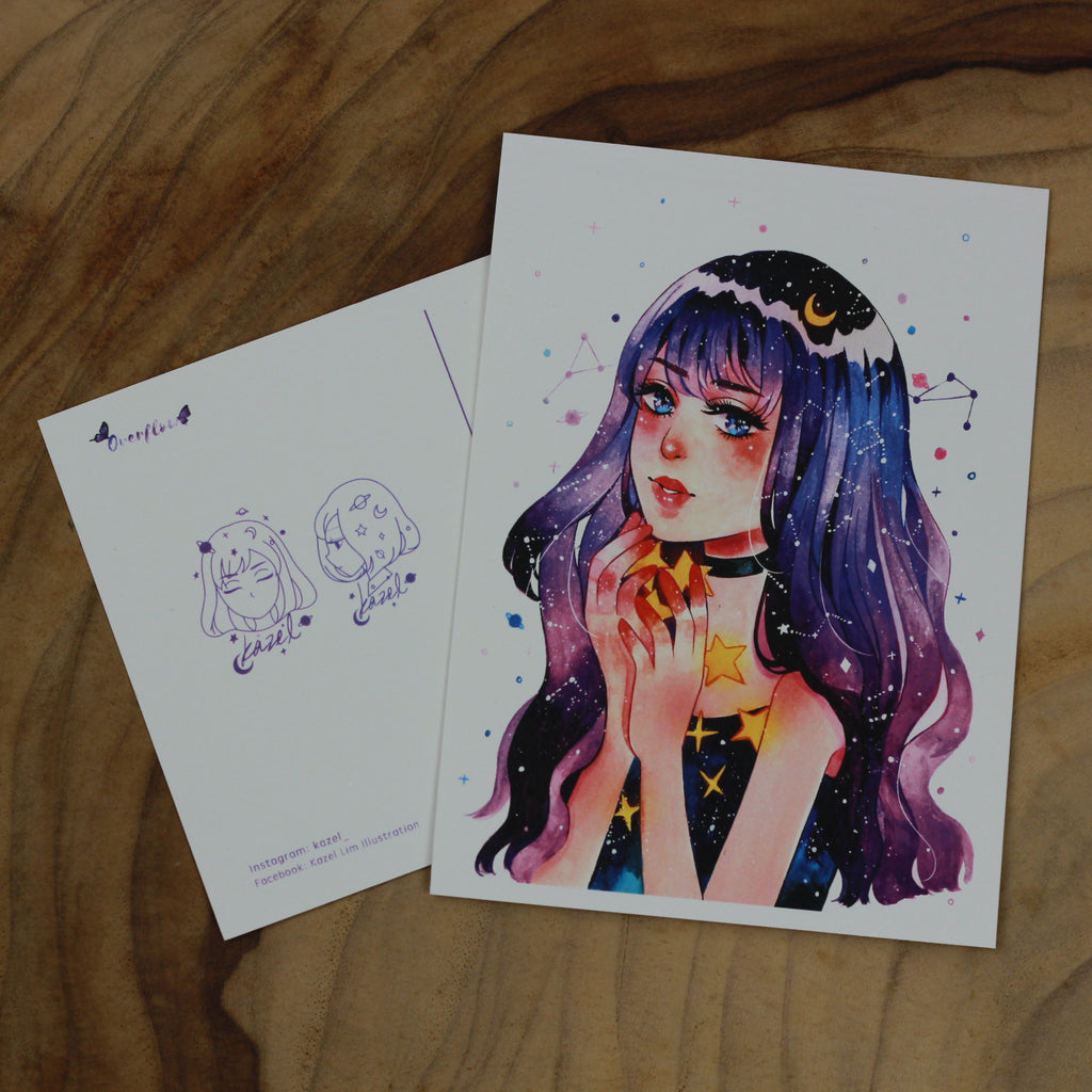 KAZEL LIM Watercolor Art Print Overflow Postcard E – WRITER Stationery ...